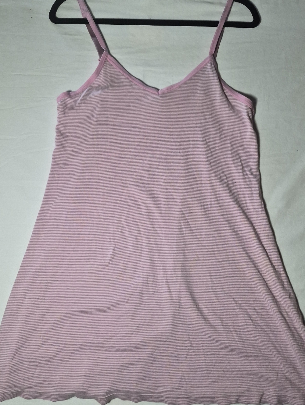 PINK Victoria's Secret Light Pink Thin-Striped Spaghetti Strap Night Gown Medium